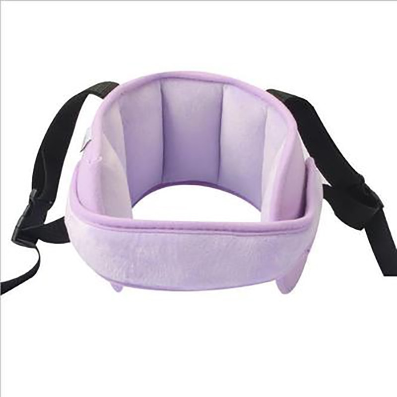 Baby børn justerbar bilsæde hovedstøttehoved fast sovepude nakkebeskyttelse sikkerhed legeplads nakkestøtte: Lilla