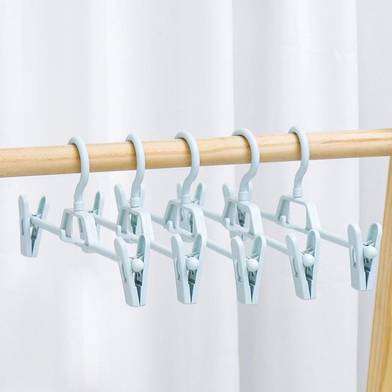5 PCS Coat Hangers Clothes Closet Pant Trouser Skirt Multifunction Plastic Rack Non-slip Racks Storage Clip Drying Pants Ra V8Z7