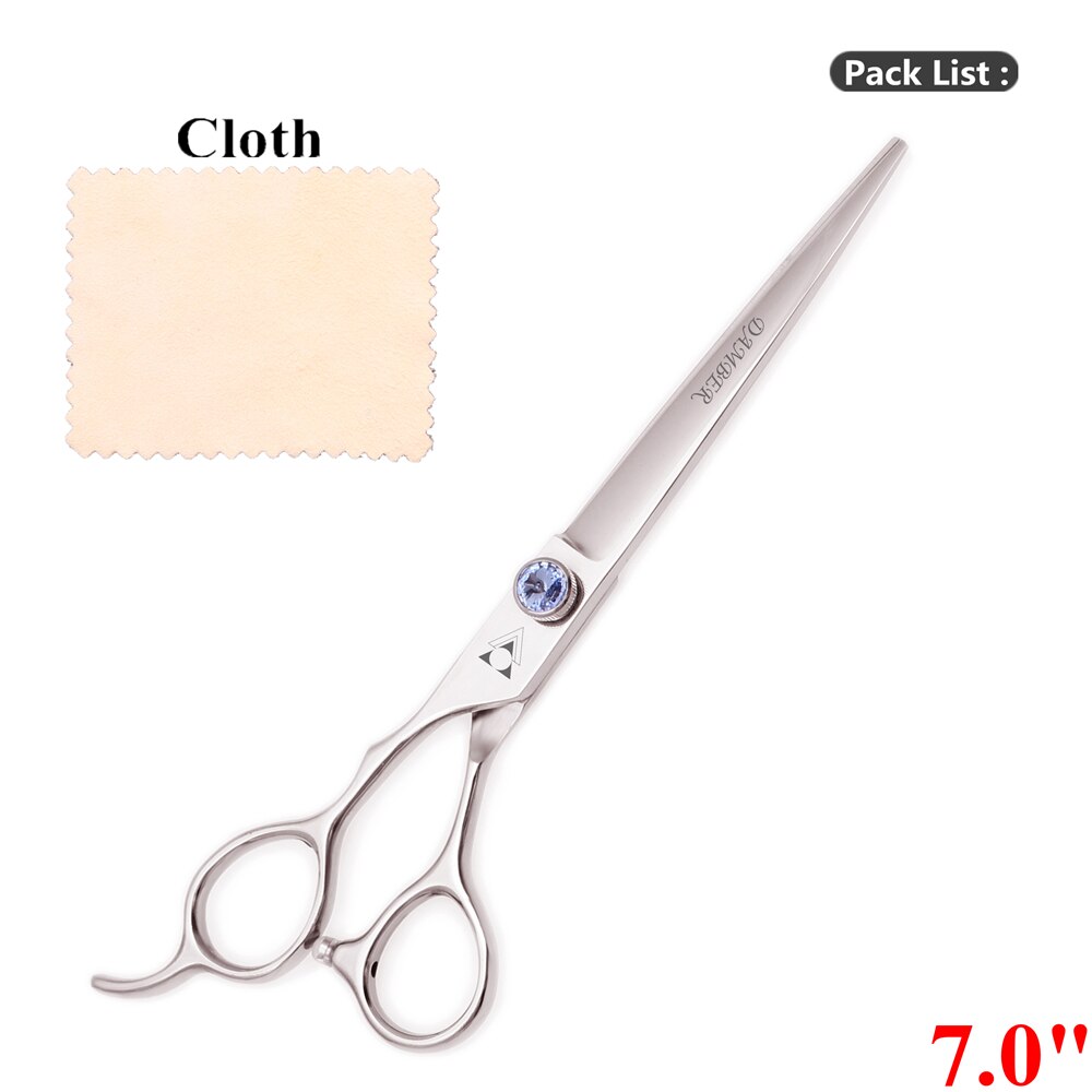 7.0 7.5 Hair Scissors Left Handed Hair Cutting Shears Dog Scissors 440C Hairdressing Pet Grooming Scissors 8003#: 8003 Yin Ping 7.0