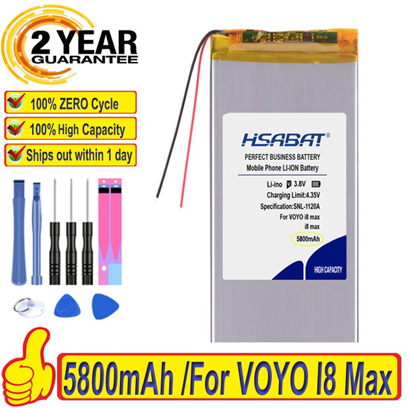 Hochwertiger 100% 5800- mah-akku für voyo  i8 max tablet-pc ( 2 -adrig) + kostenloses werkzeug