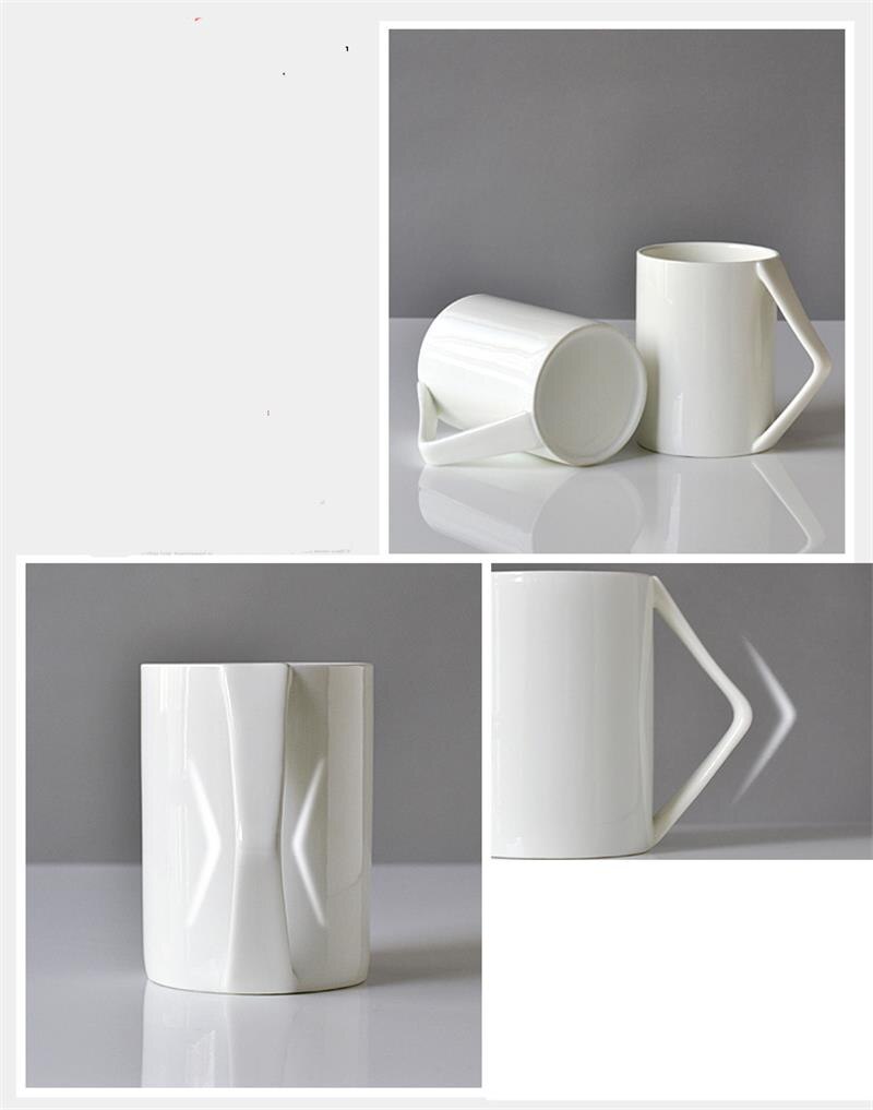 400ML, plain white bone china coffee mug, porcelain embossed tumbler, taza cafe cups and mugs, enamel cup