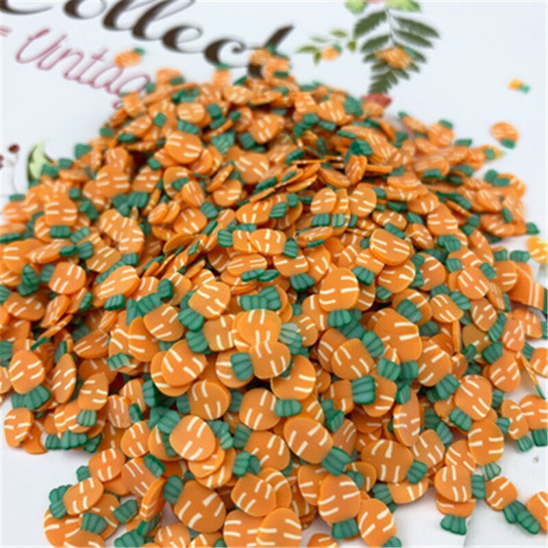 1000pcs/set Vegetables Slimes Fruit Slices Decor Additives For Filler Supplies Accessories Watermelon For Nail Art Slimes Toy: Orange