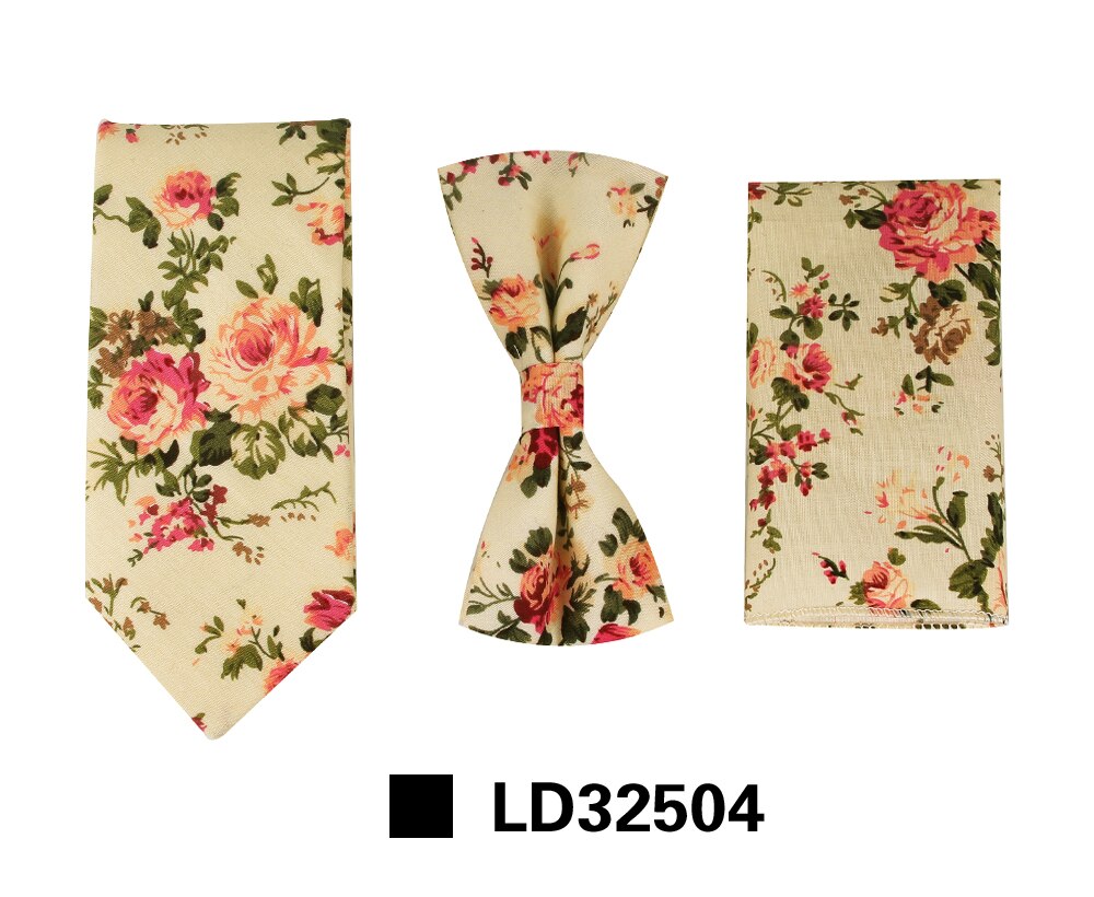 Men's Tie Sets Classic Men Necktie Set Formal Business Bowknots Ties Male Cotton Skinny Slim Ties: LD32504