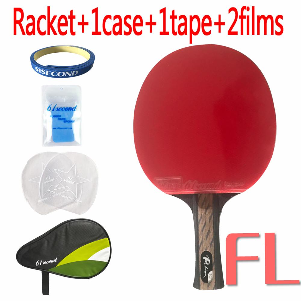 Pro Combo Racket Palio TCT blade met 2x 61 tweede kangoeroe rubber met spons: FL with HM case