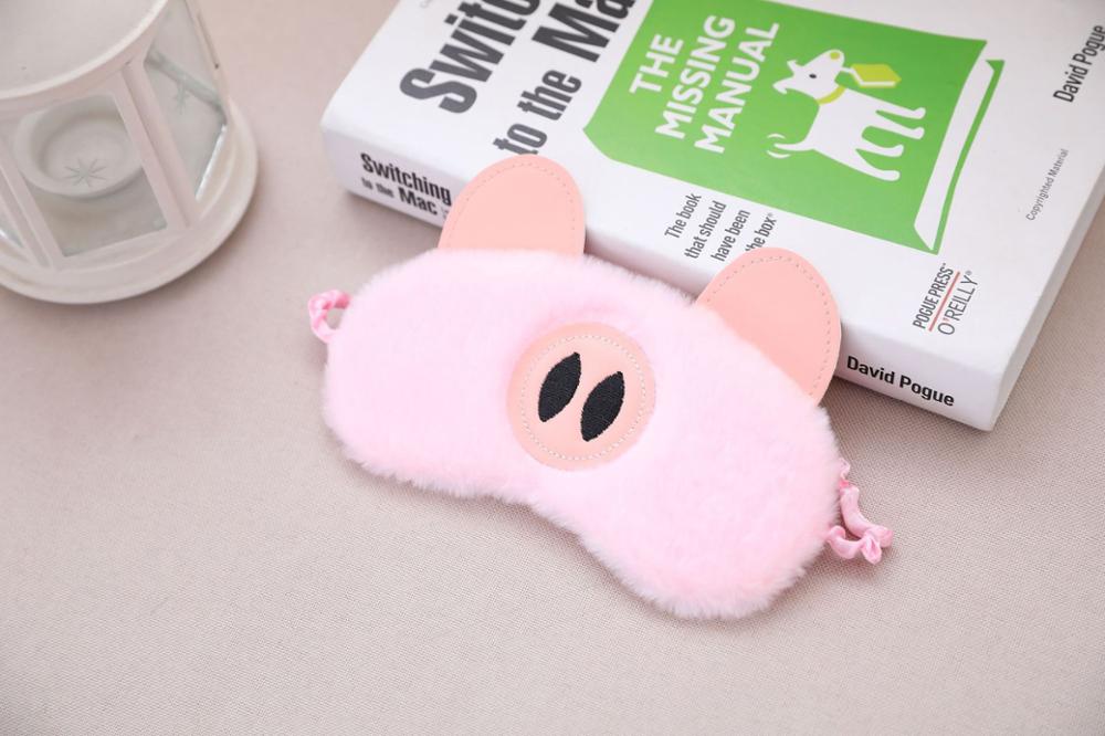Cartoon pig Sleeping Mask Eye Shade Cover Patch for Girl Kid Teen Blindfold Travel Makeup Eye Care Tools Night Accessories