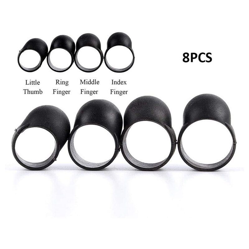 Steel Tongue Drum Finger Covers, Silicone Knocking Finger Sleeves Handpan Mallet Finger Sleeves for Beginners (8 Pcs)