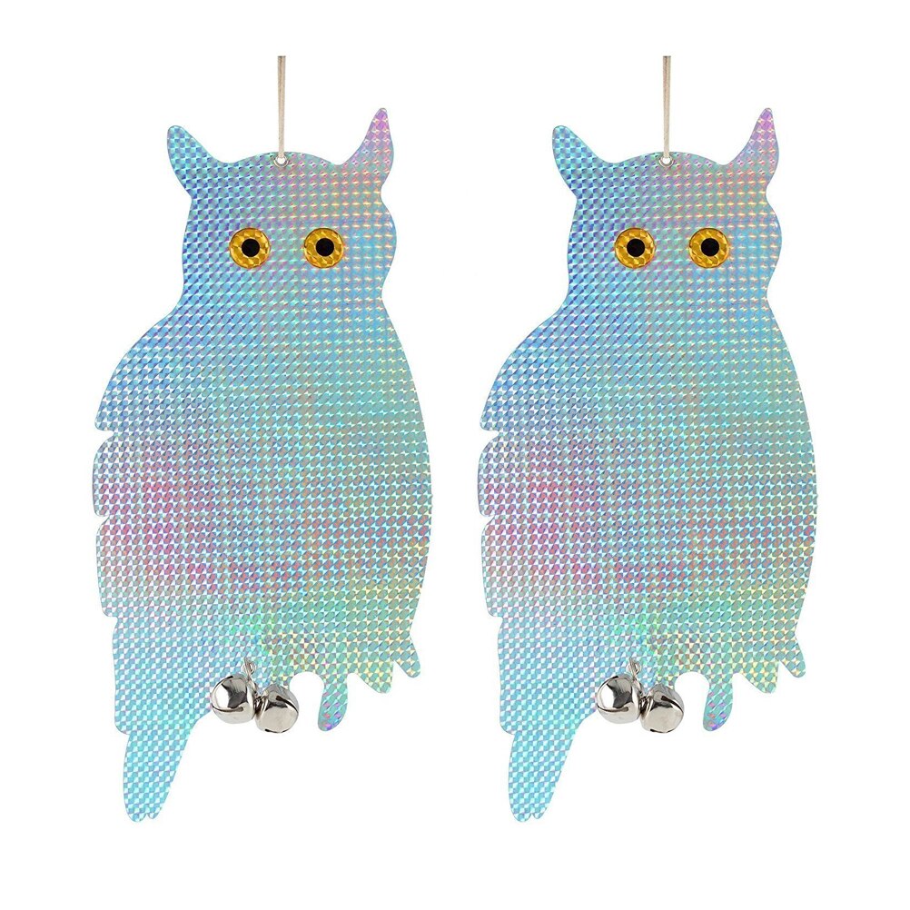 Repelente de aves luminoso, águila colgante con música, espantapájaros voladores portátiles, decoración de jardín para pájaros, repelente de aves: 2pcs