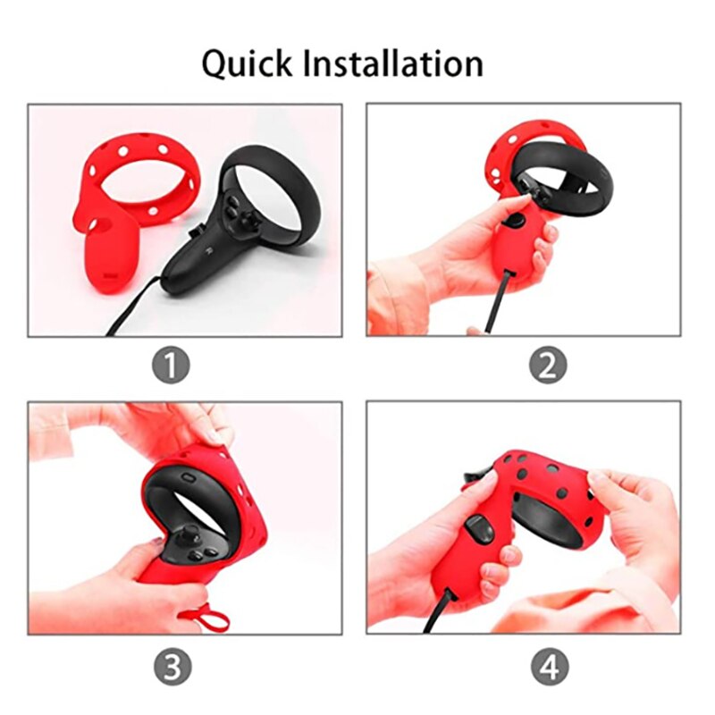 -Beschermhoes Voor Oculus Quest/Rift S Vr Druk Controller Siliconen Cover Huid Handvat Grip Knuckle Band accessoires