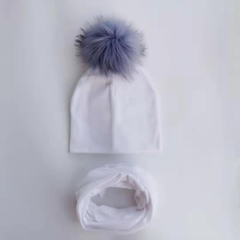 Kinderen Pom Pom Hoed Herfst Winter Baby Hoed Meisjes Jongens Cap Kids Beanie Bonnet Kraag Sjaal Set Baby Cap fotografie Props