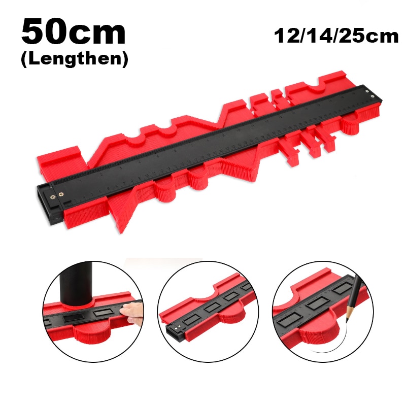 12/14/25cm plast kontur profil måler meter duplikat merking måle måleverktøy laminat tre fliser radian linjal verktøy