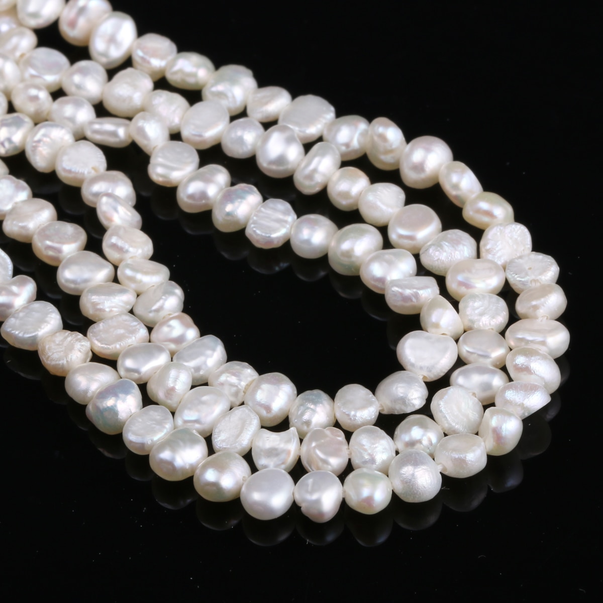 Natural Freshwater Pearl Two-Sided Light White And Pink Pearls Beads Making For Jewelry Bracelet Necklace Accessories Size 3-4mm: White