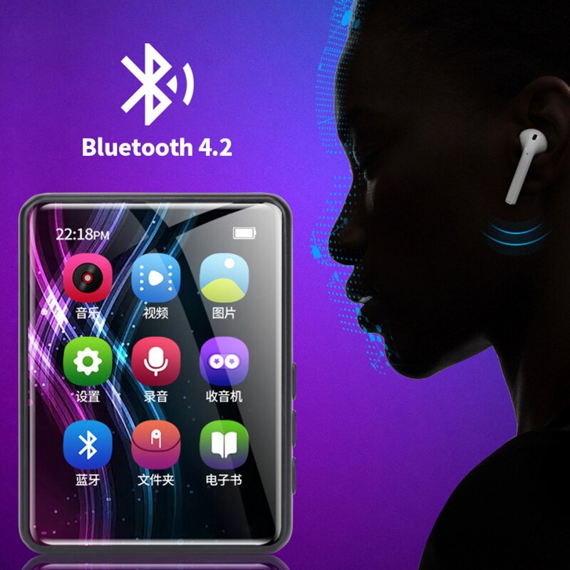 X6 Full Touch Screen MP3 Player 4GB Music Player with FM Radio Video Player E-Book Player MP3 with Built-in Speaker