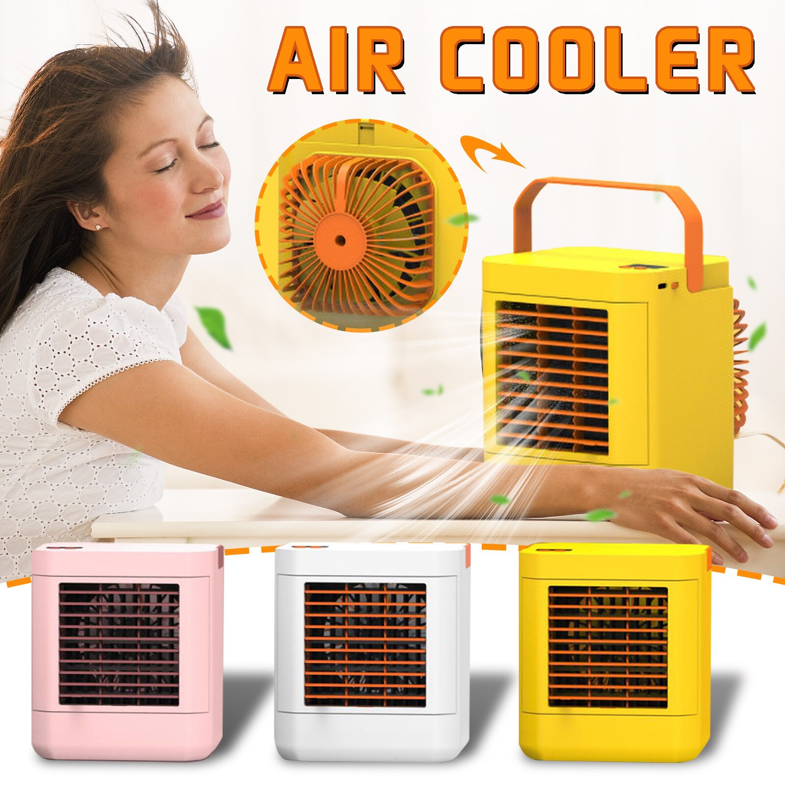 USB Mini Portable Air Conditioner Humidifier Purifier USB Light Desktop Air Cooling Fan Air Cooler Fan for Office Home L*5