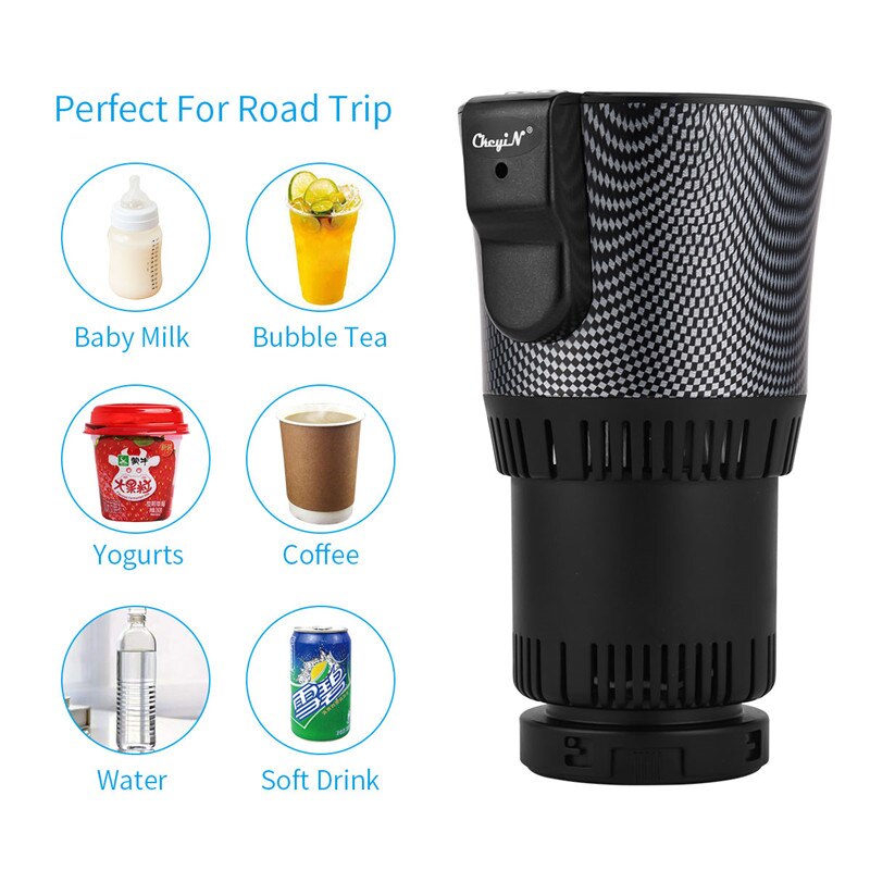 DC 12V 2 In 1 Cooling Heating Cup Rotated Adjustment Base Cooling Drinks Cup Coffee Warmer Cup Warm Cooler Mug Holder