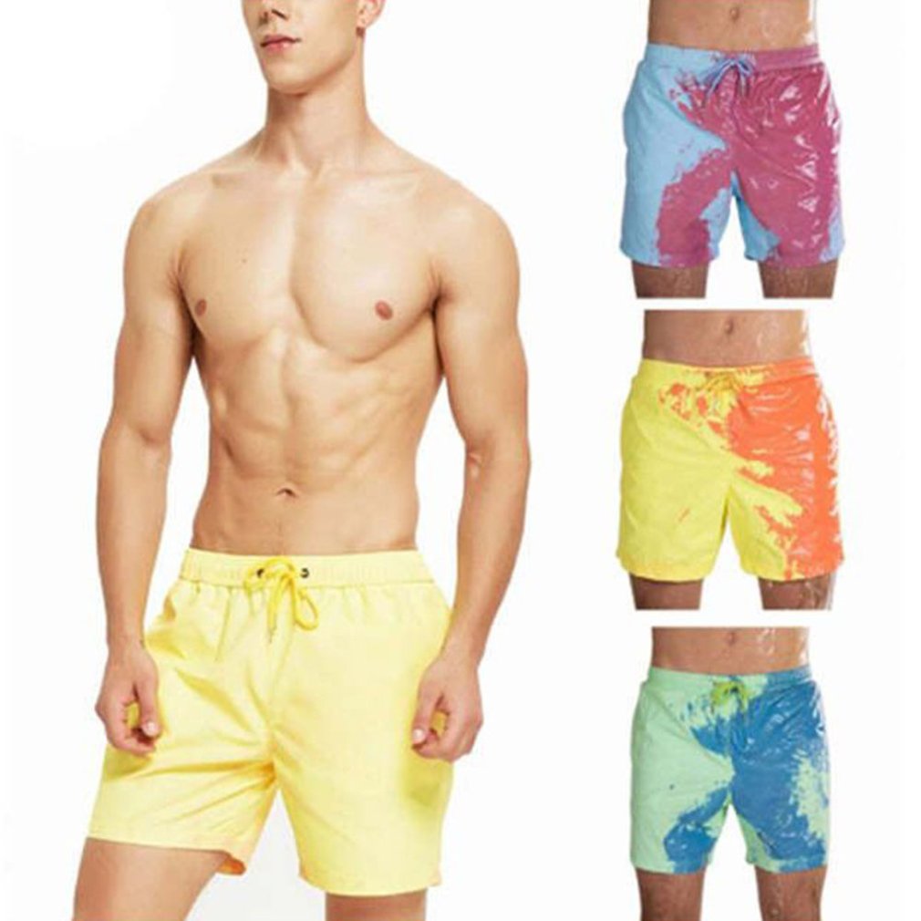 Changement magique couleur conseil Shorts été hommes maillot de bain maillot de bain maillot de bain séchage rapide short de bain pantalon de plage directe