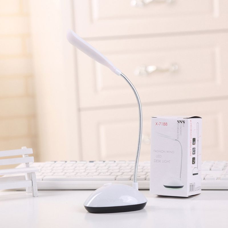4 kleuren flexibele mini bureaulamp oogbeschermingslamp opvouwbaar led nachtlampje leesboeklampjes lichtgevend speelgoed: Wit