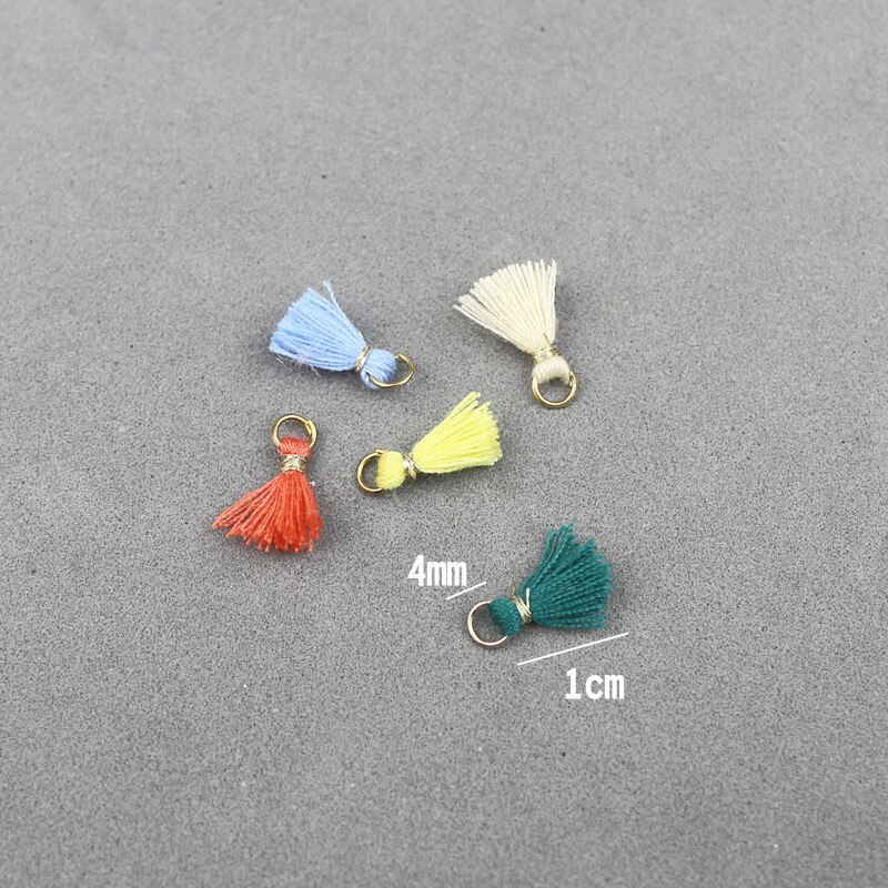 20Pcs 1 Cm Katoenen Draad Mini Kwastje Trim Hanger Diy Craft Materialen Sieraden Oorbellen Ornamenten Opknoping Ring Kleine Fringe trim