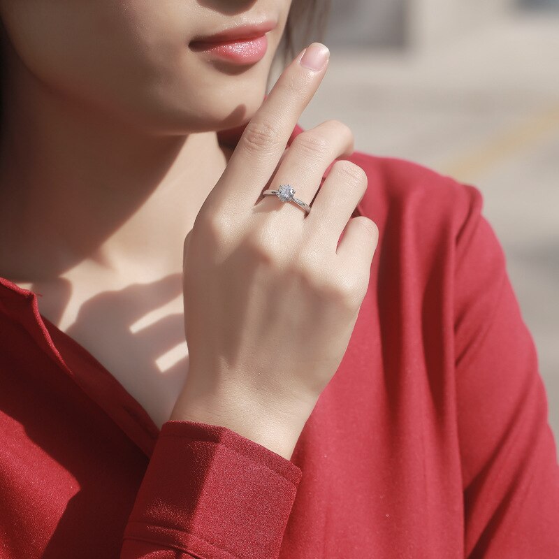 2ct 925 Sterling Zilveren Moissanite Verlovingsring Voor Vrouwen-Perfect Voor Bruiloften, Feesten En Jubilea