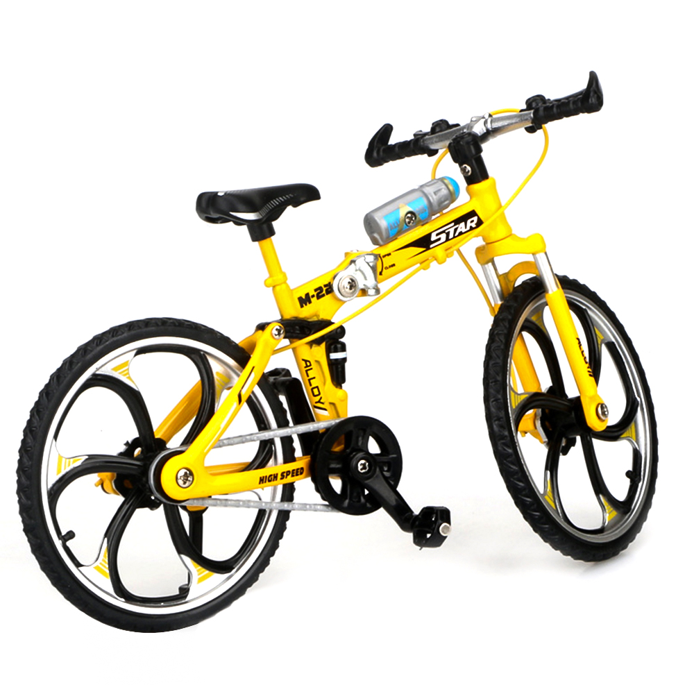 Bike Toy Bicycle Collection Simulation Bicycle Bike Model Alloy Blue Yellow Red Decor Hobby Safe Material Cool Mountain Bike: Yellow