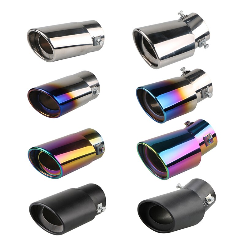 Automobile tail Dual Outlet Exhaust Tip Stainless Steel Slant Rolled Edge Auto Muffler modified Universal Car Exterior Supplies