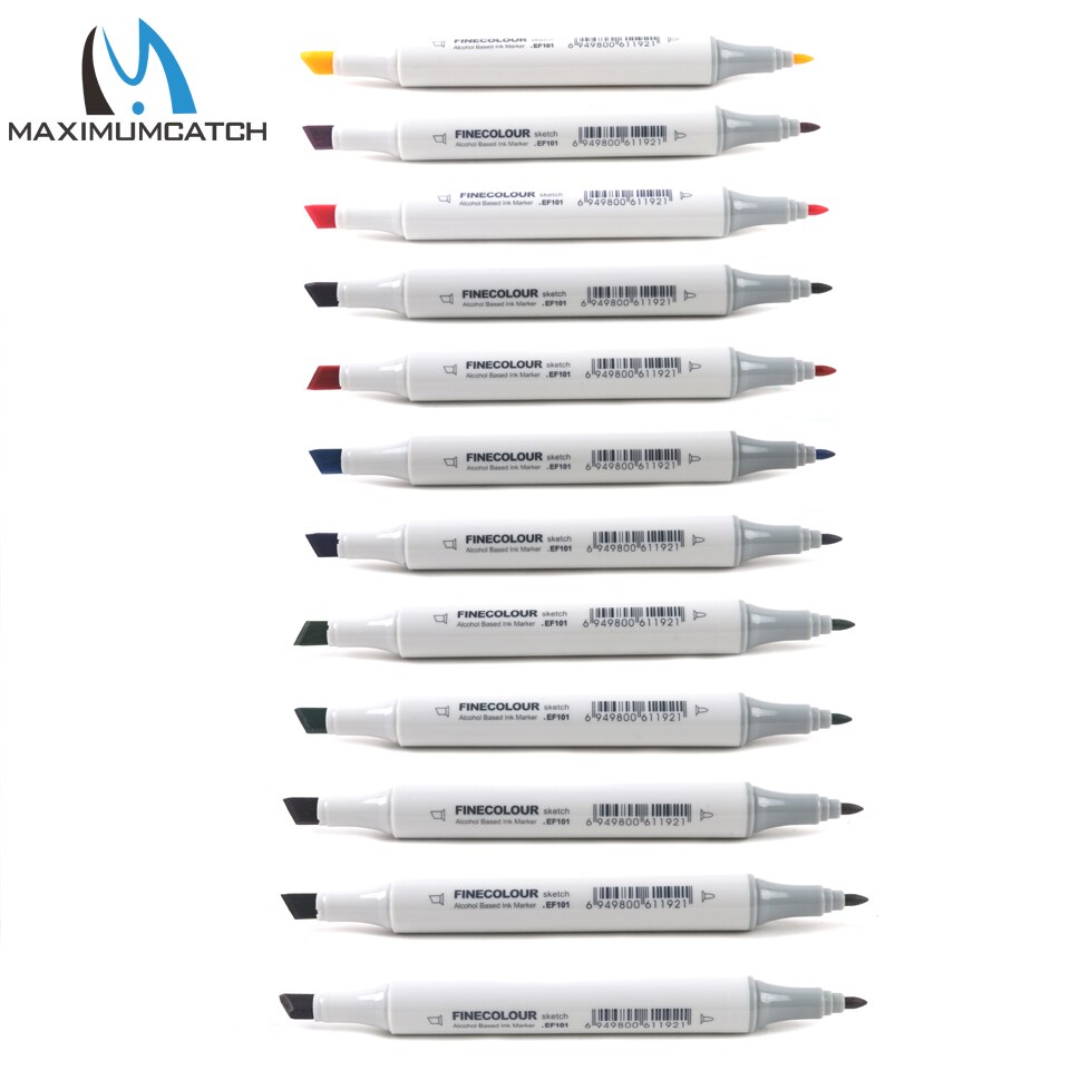 Maximumcatch 12 kleuren waterdichte vliegbindmarker dubbele kop uv-bestendig vliegbindgereedschap