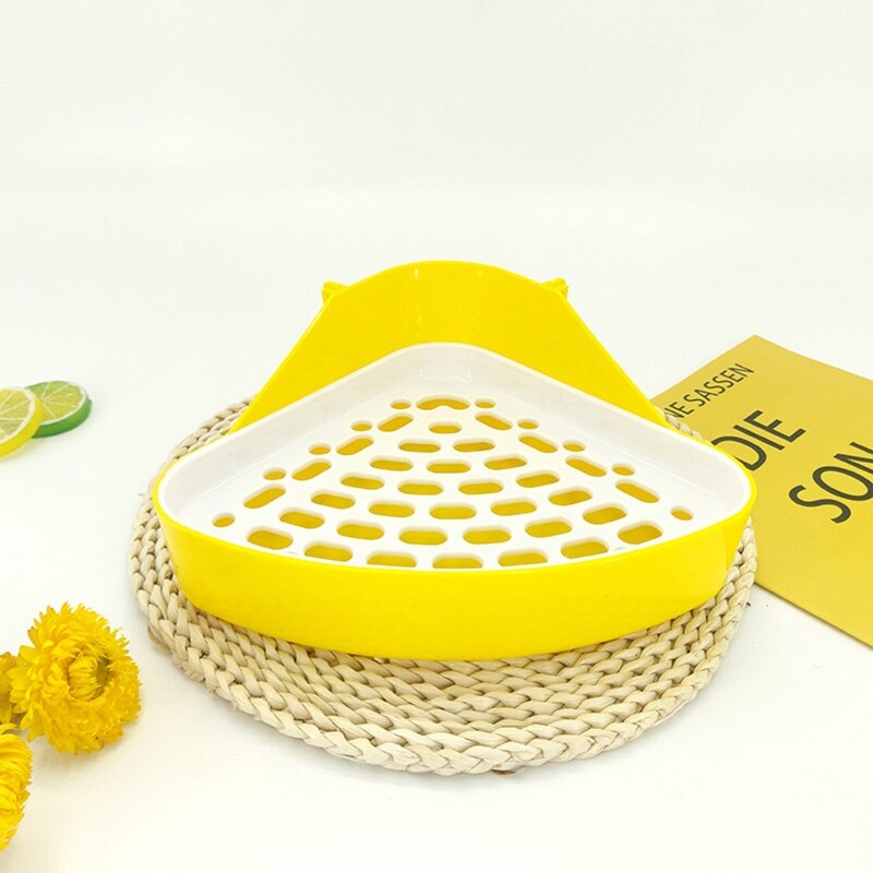 Plastic Corner Litter Pan Pet Toilet Triangle Litter Box Small Animal Litter Tray Potty Trainer for Hamster Baby Rabbit