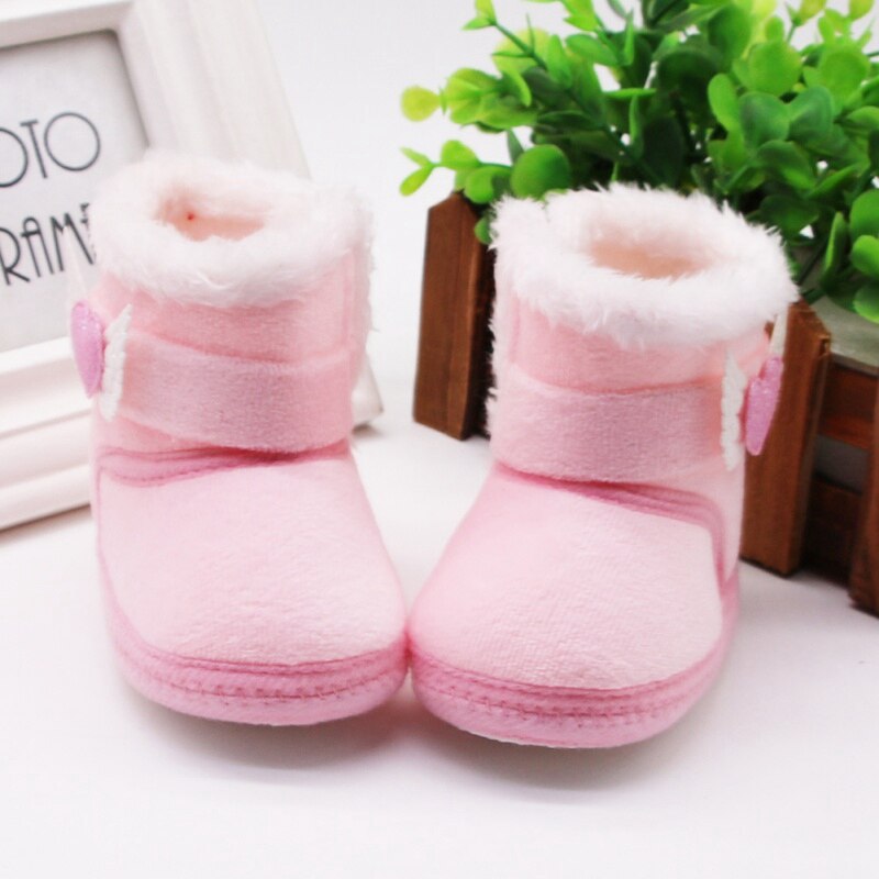 Winter Baby Boy Girl Cotton Snow Boots With Loves Mid-tube Boots Infant Anti-slip Toddler Shoes Season