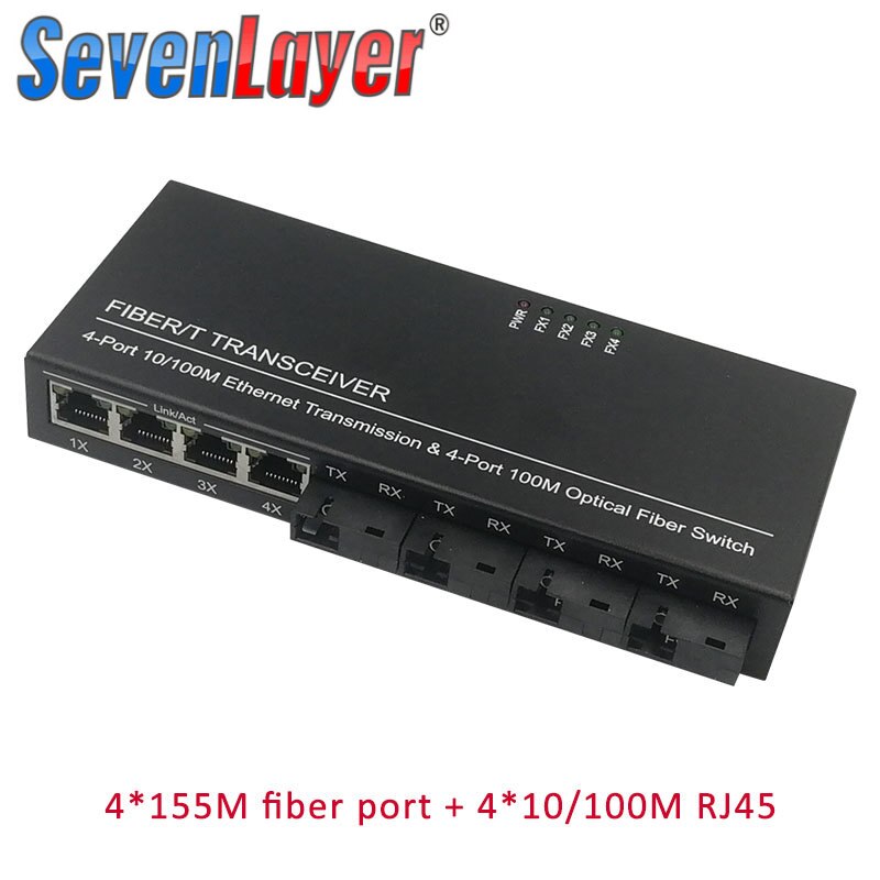 イーサネット繊維スイッチ 4 RJ45 4 sc 光メディアコンバータシングルモードファイバポート 10/100 メートル