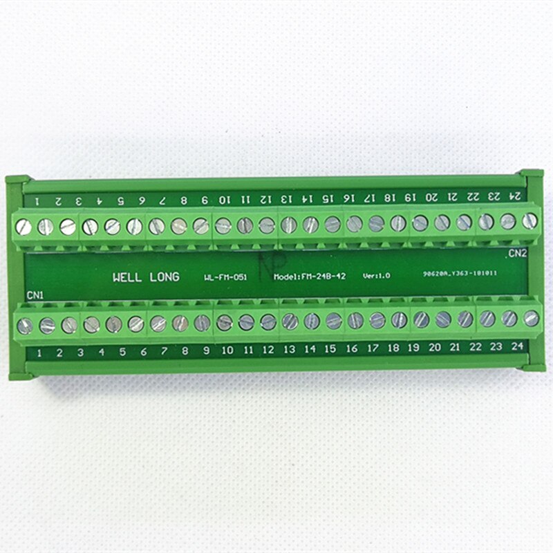 DIN Rail Mount 24A/400V 24 Position Screw Terminal Block Distribution Module.