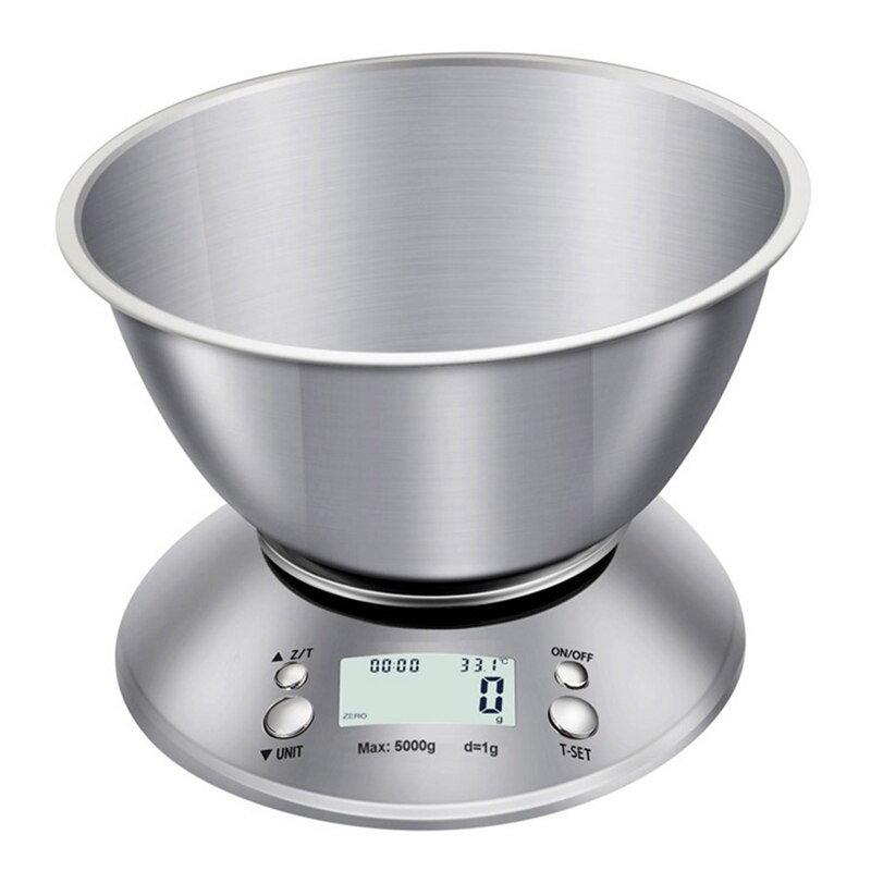 Digital Kitchen Scale for Cooking and Baking,Multifunction Food Scales with Removable Bowl 2.15L Liquid Volume 11Lb/5Kg: Default Title