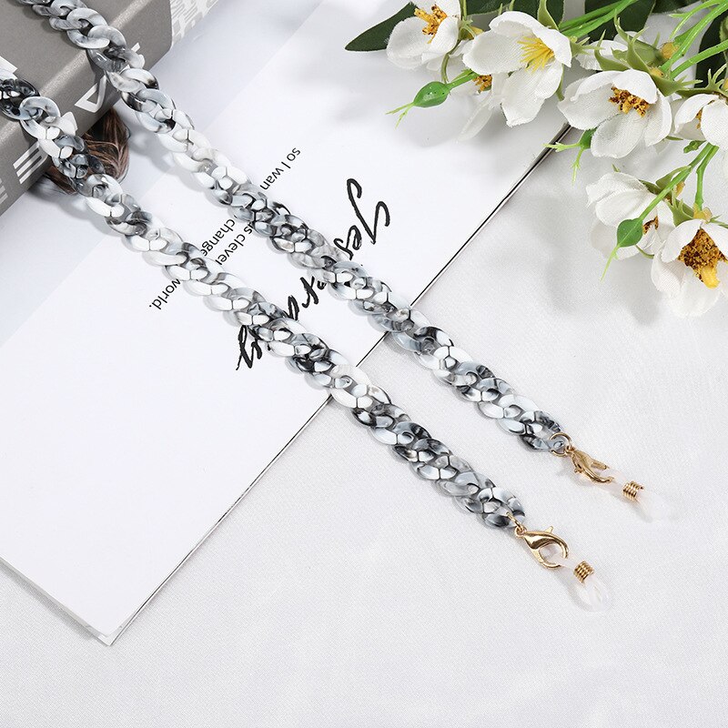 Trendy Small Acrylic Glasses Chains Lanyard Hang Mask Chain Sunglasses Cord Holder Neck Strap Rope Accessory for Women Girl: 9