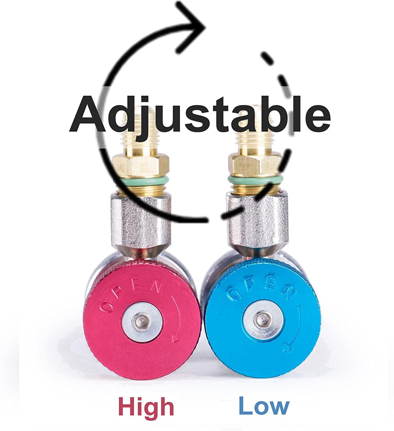 2 st biljusterbara  r134a adapterbeslag snabbkoppling hög låg ac freon grenrörsslangkonverteringssats , 1/4 "hvac
