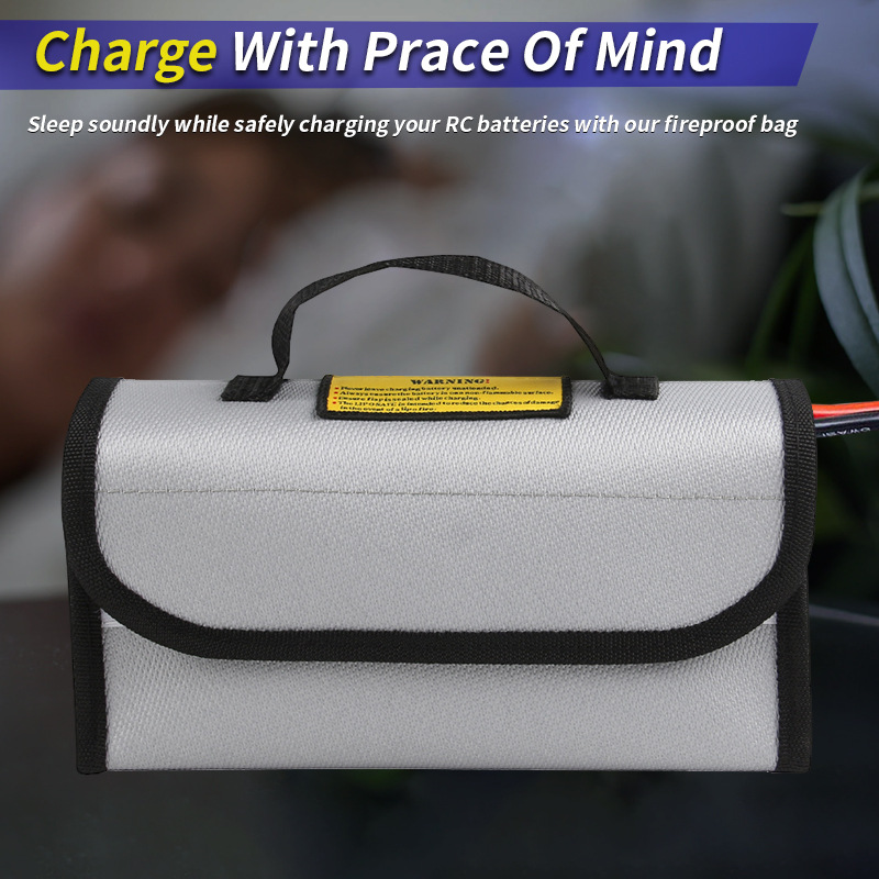 Multi-function Lithium Battery Explosion-proof Bag 1000 MAh Safety Charging Flame-retardant Storage Bag Zipper Fireproof Bag