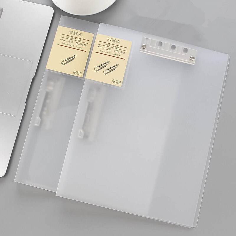 Transparent Single Double File Folder Writing Pad Bookboard Document Clip Plastic Clipboard Paper Clamp Filing Products Holder
