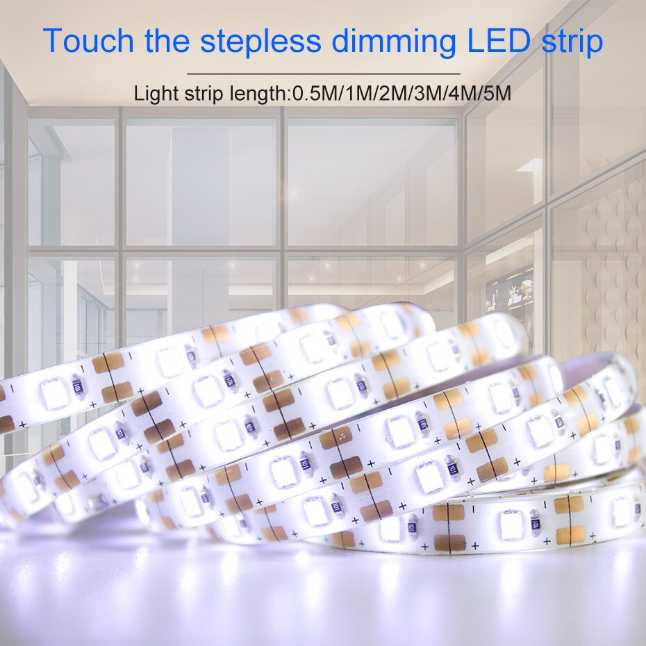 Led strip spegelljus 1m 3m 5m usb 5v badrum smink sminklampa tejp på spegel touch dimbara spegellampor sminkbord