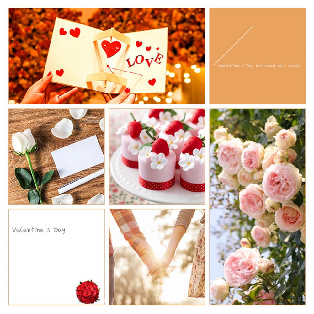 3D Pop up Greeting Blessing Card Valentine Handmade Heart Paper Birthday Wedding Festival