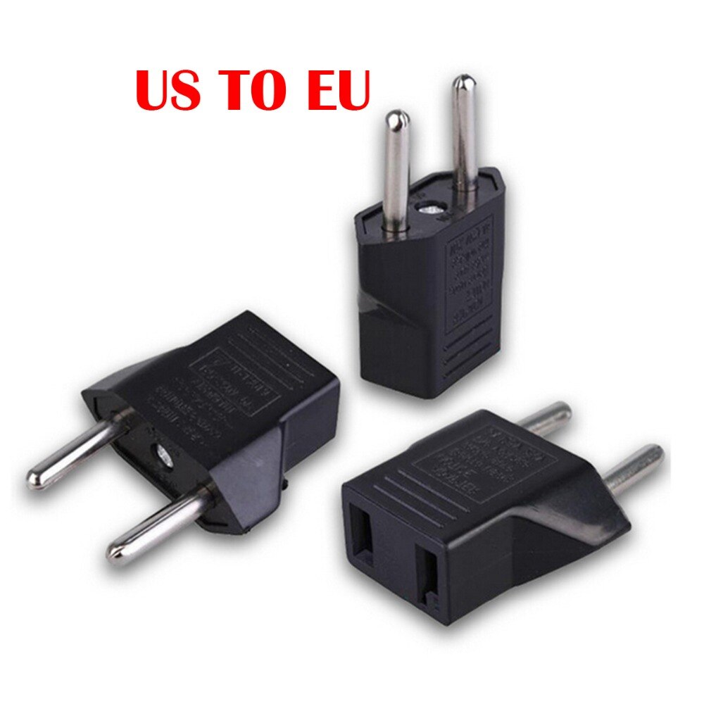 20 stks/partij Zwart Universal Travel Power Plug Adapter EU EURO naar US USA US naar EU Adapter Converter AC Power plug Adapter Connector