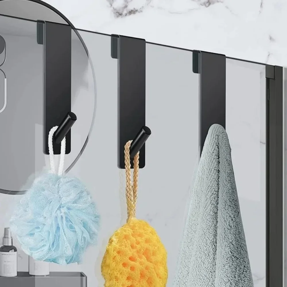 Roestvrij staal boven glazen deur douchedeur achterdouche handdoekenrek S-vorm afneembare badkamer badjas hanger houder haken ﻿