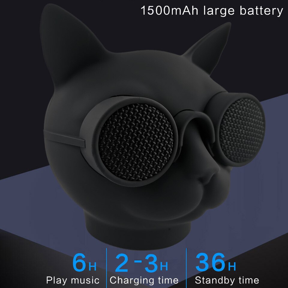 Haut-parleurs sans fil Bluetooth Portable, grande Version, tête de mort, chien, chat, caisson de basses 360 °, stéréo, Super basses, carte TF, lecteur de musique