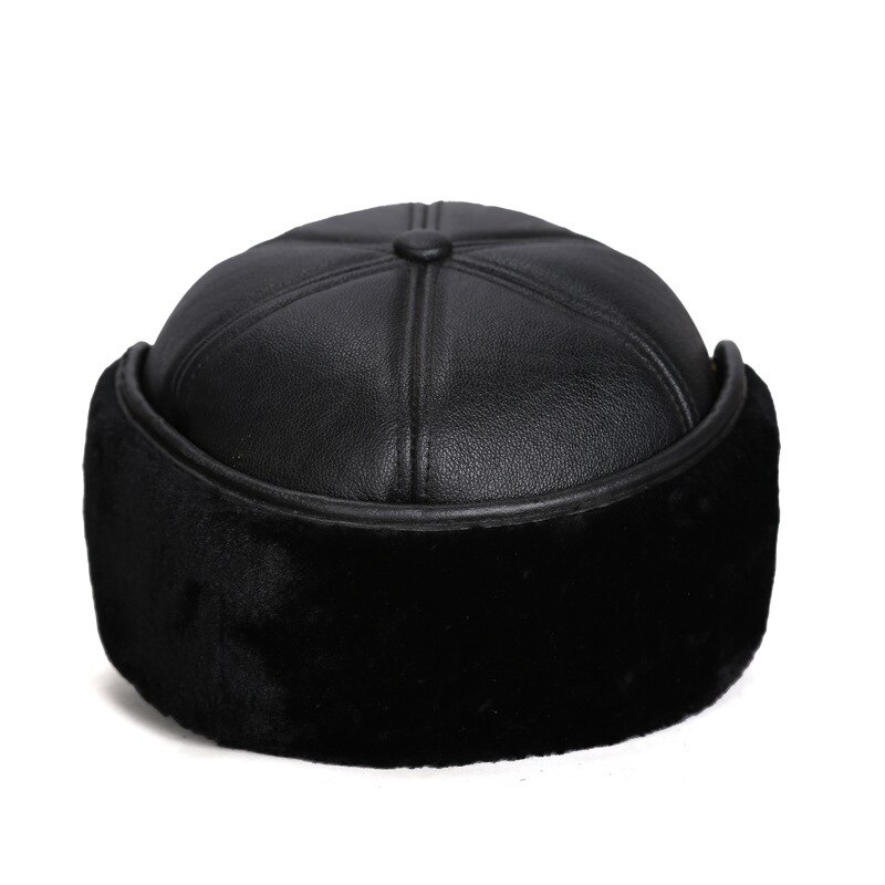 Gorra de béisbol gruesa para hombre, gorro de béisbol de algodón Pu con protección para los oídos, sombreros de terciopelo para mantener el calor, para personas mayores de mediana edad, , Otoño e Invierno