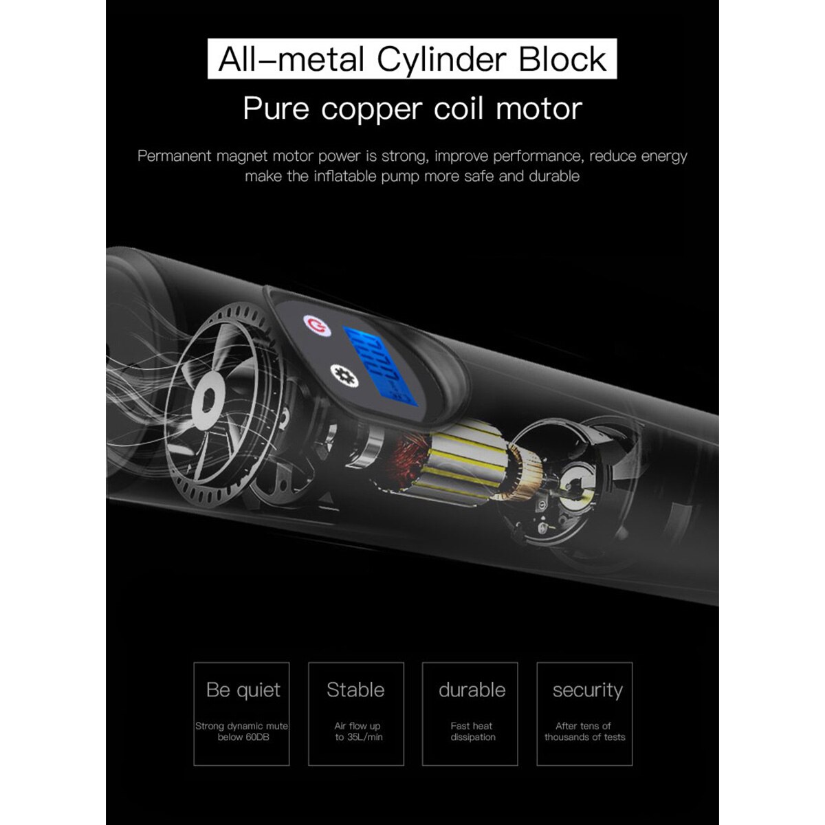 6000mAh 150PSI Car Inflatable Air Pump USB interface Cordless Air compressor Car MiniTyre Inflator motorcycle tire pump