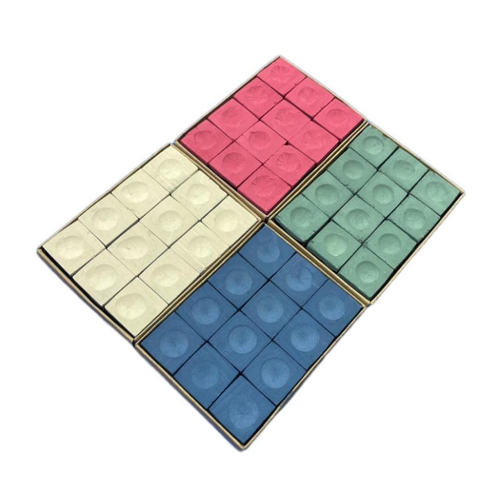 12PCS/Box Billiard Cue Tip Chalk American Black 8 Pool Cue Tip Square Powder Billiard Supplies Accessories