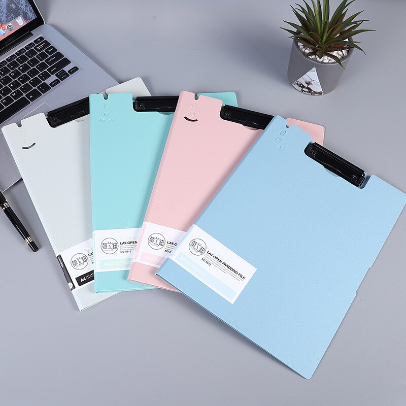 2pc A4 Secretary Folder Vertical Horizontal Student Teacher Office Contract Clip File Folder Data Storage Paper