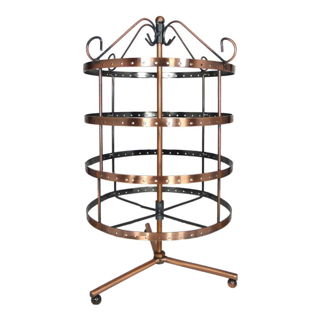 4 Tiers Black Rotating Spin Table 72Pairs Dangle Earrings Organizer/Jewelry Display Stand Rack