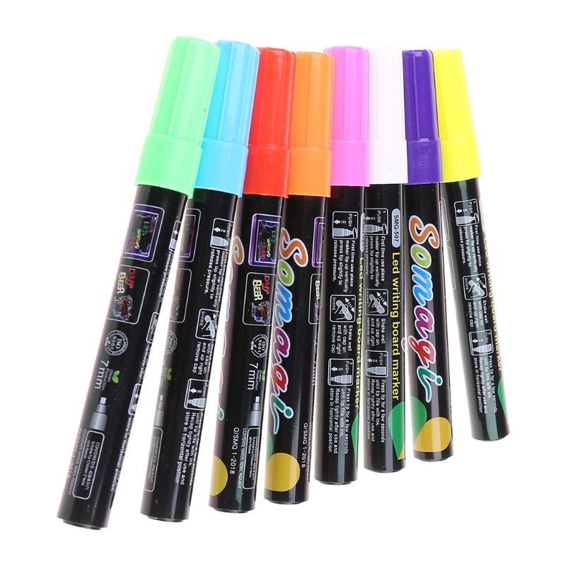 8 farben Textmarker Leuchtstoff Flüssige Kreide Marker Neon- Stift Für LED Schreibtafel Tafel Glas Malerei Graffiti Büro