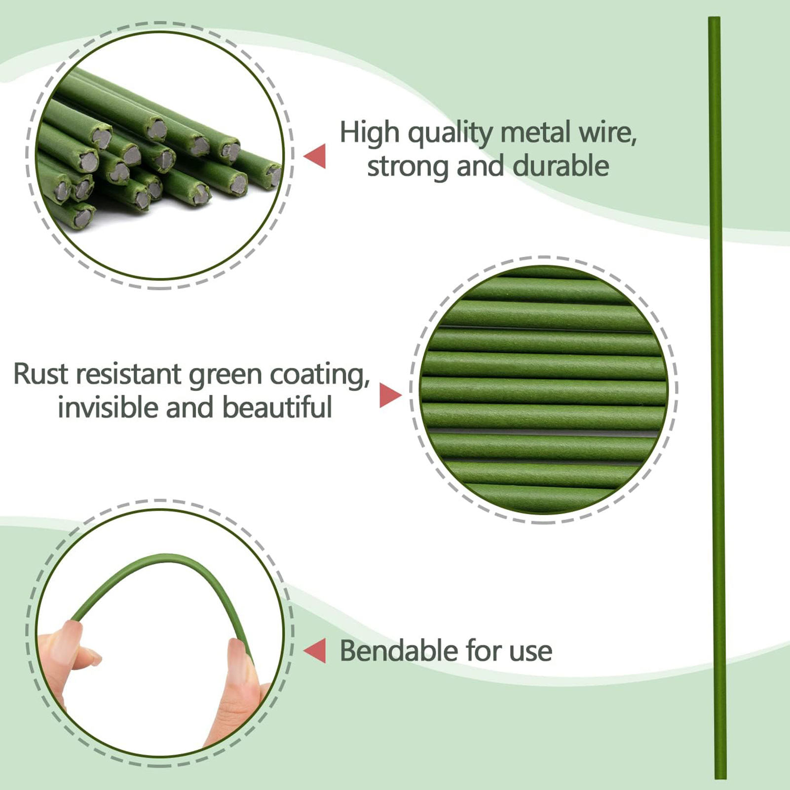 Palos de soporte para plantas, Clips reutilizables para soporte de flores, varilla de orquídeas, palos para plantas trepadoras, herramienta de jardín, 20/40/60 Uds.