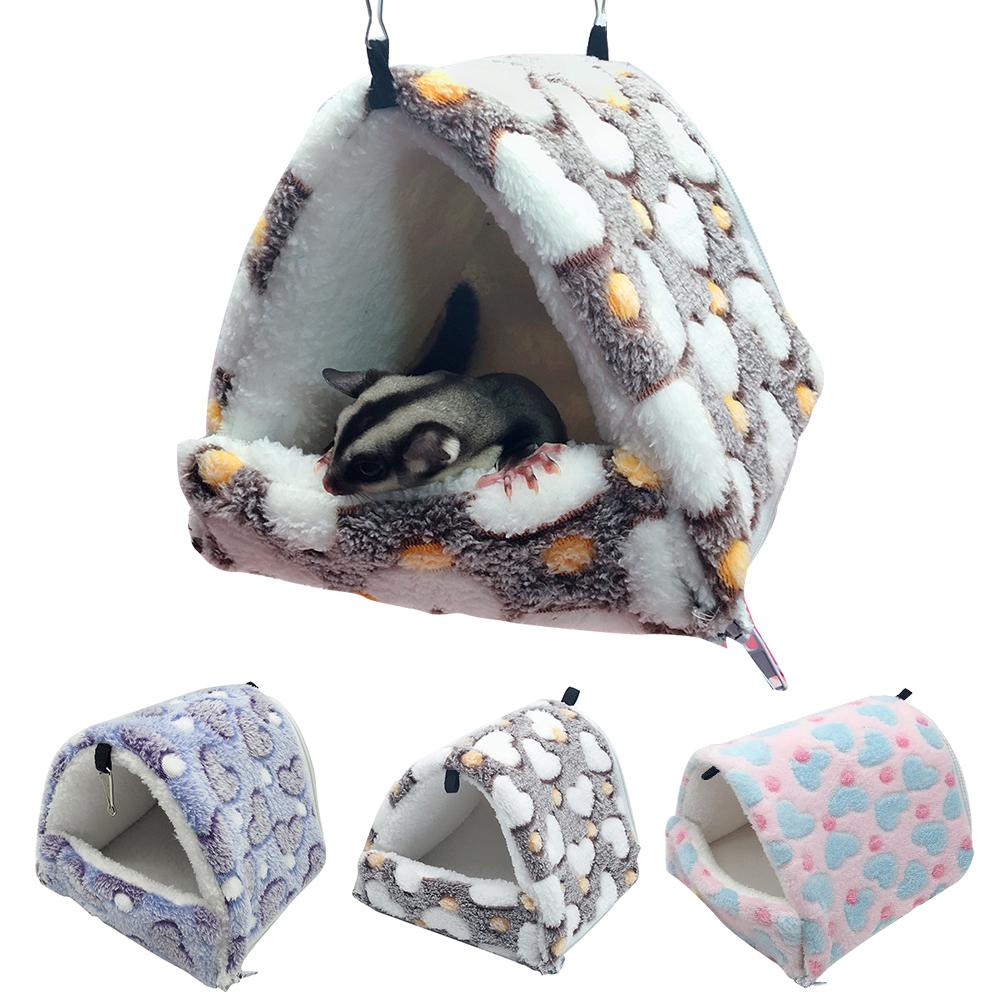 Tente-hamac molletonnée pour petits animaux de compagnie,petite maison douillette et confortable idéale comme lit pour un hamster, cochon d'Inde ou écureuil, au printemps et en hiver