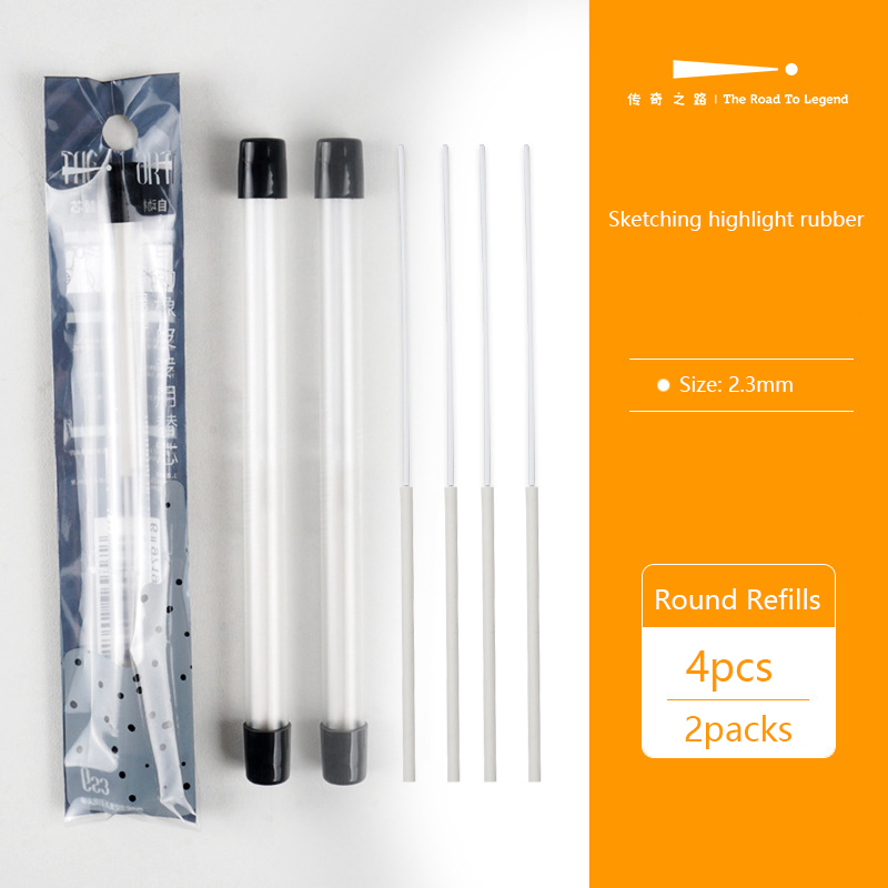 Pen Style Pencil Eraser Retractable Mechanical Eraser Square & Round Tip Stationery Art Supplies for Drawing Artist Kids Writing: light green