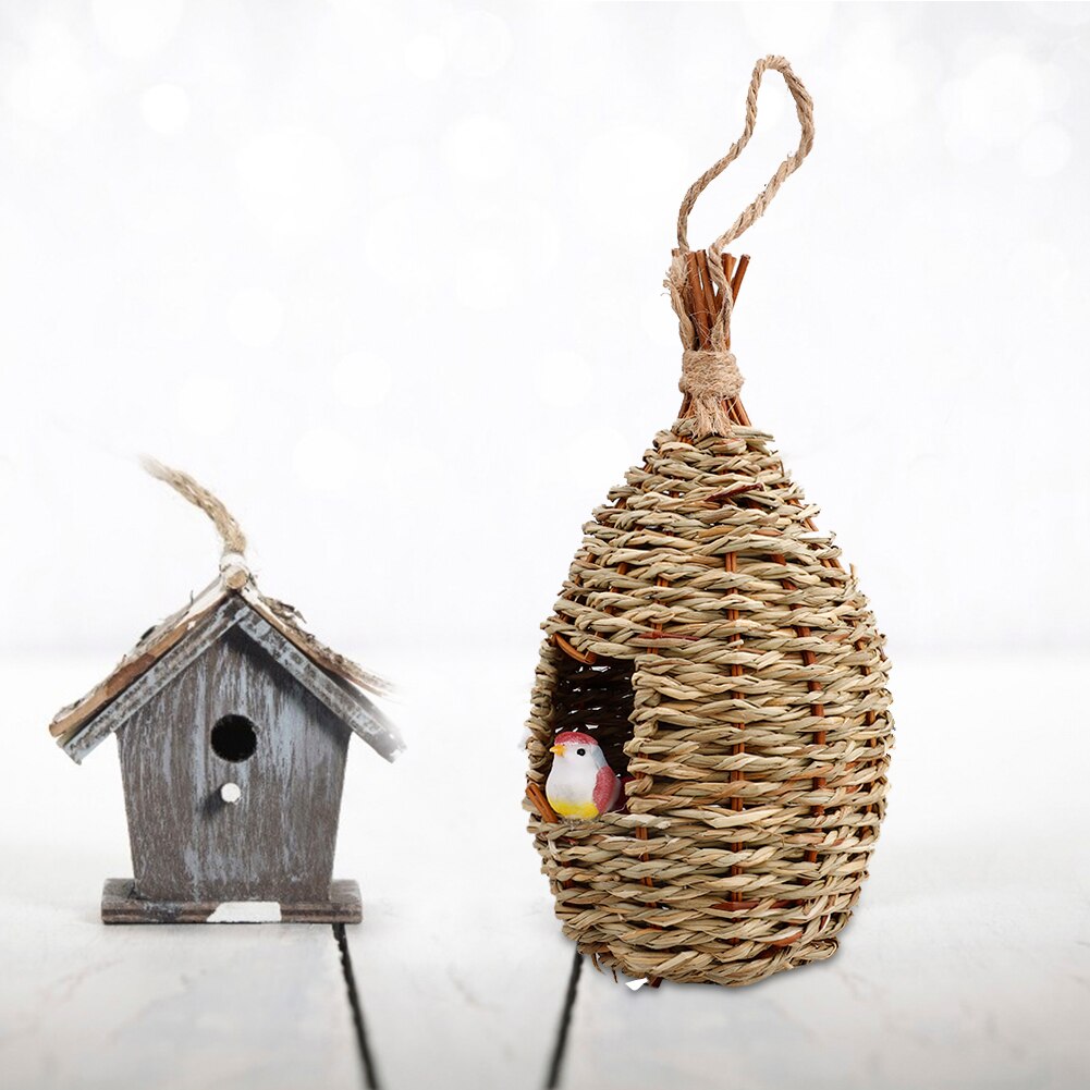 Hummingbird House Hand Woven Basket Hummingbird Houses Nest Small Bird House For Outdoor Hanging Decoration Birds Pet House