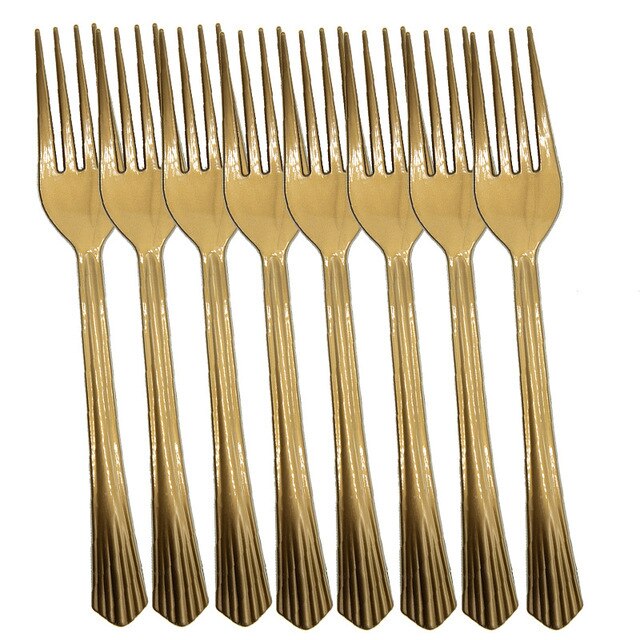 Roze gouden stippen babymeisje feest wegwerp servies beker bord servet verjaardag bruiloft feestdecoratie kinderen babyshower feestbenodigdheden: Vork 10 stuks